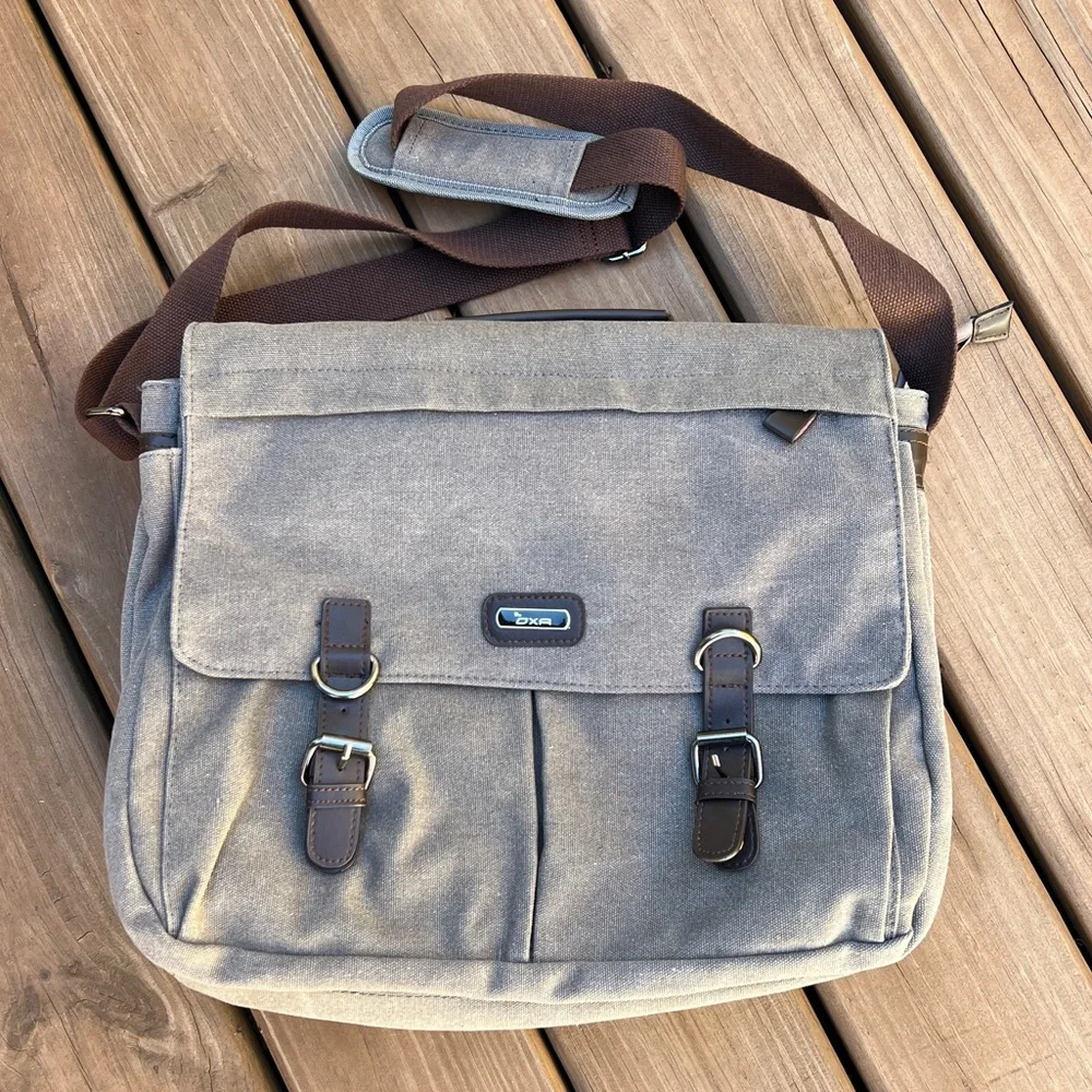 OXA Men's‎ Gray Military Satchel Messenger Bag NWOT